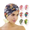 New Women Fluffle Prify Print Muslim Hijab Turban Head Wrap Hat Beanie Cap Lady Hijab Cap Hat Hat