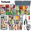 Iscas de iscas Trehook 18 280pcs Conjunto de pesca WobBlers Kit incluem Soft Lure Spoon Minnow Popper VIB Jig Crankbait Tackle 230509