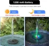 Trädgårdsdekorationer 1 Alternativ Solar Fountain Water Pump med färglampor för fågelbad 3W med 7 munstycken 4 Fixers Floating Garden Pond Tank 230506