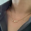 Collane con ciondolo 3 lettere di zirconi Personalizza il nome Collana girocollo Womem Uomo Trendy Color oro Collare a catena in acciaio con ciondolo alfabeto CZ