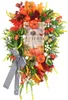 Flores decorativas cair grinaldas para a coroa da porta da frente floral com folhas decoração de parede pendurada na parte de férias de páscoa do outono