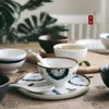 Schalen 1PC im japanischen Stil 4,5 Zoll handbemalte Keramik Obstsalat Nudel Single Dinner Bowl Set Restaurant Geschirr