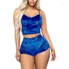 Survêtements pour femmes femmes 2 pièces ensemble velours vêtements de nuit Sexy Spaghetti sangle Shorts pyjama dames femme fête deux