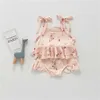 Zweiteiliges Neugeborenes Baby Mädchen Bademode Bikini Set Blumen/Zitronendruck Badeanzug Badeanzug für Kleinkinder Kleinkinder 3-24 Monate