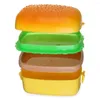 Zestawy naczyń obiadowych Śliczne widelec hamburger burger lunch pudełko pojemnik na podwójny poziom bento lunchbox
