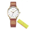 Montres-bracelets JULIUS 2023 Femmes Rose Montre Pour Filles Quartz Poignet Trou Cadran Designer Whatch Bracelet En Cuir Robe Relogio Feminino JA-1021