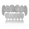 Hiphop Shinning Vampire Teeth Grillz Set with Diamonds for Party Music Festival Halloween Body Jewelry