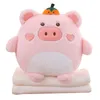 1pc 35CM Cartoon Plush Pig Frog Dinosaur Koala Plush Toys Kawaii Animal Pillow with Blanket Sofa Back Cushion Nice Decor Gift