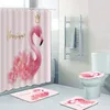 Шторы стильные акварельные фламинго занавески для душа комплект занавесок для ванной элегантный тропический фламинго живопись занавески для ванной коврики декор