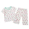 Clothing Sets 2023 Style Floral Short-sleeved Summer Toddler Girl Home Clothes Suit Kids Pajamas T-shirt Shorts 2 Piece