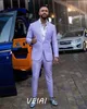 Abiti da uomo Blazer Lavanda Abiti da uomo per il ballo di fine anno Risvolto con visiera Doppiopetto Blazer Giacca Smoking Sposo Abiti da sposa 2 pezzi Cappotto Pantalone 230509