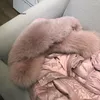 Hooded Winter Down Jacket with Faux Fur Collar