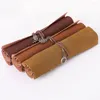 Arrive Retro Vintage Pirate Roll Up PU Leather Pen Pencil Case Treasure Map Kid Pens Bag