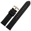 Bandes de montre 1pcs haute qualité 19mm bracelet en caoutchouc noir bande de couleur femmes et hommes