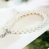 8mm perle perlée bracelets porte-bonheur or argent couleur bijoux pour femmes fille fête Club mariage accessoires de mode