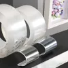Nya nano dubbelsidiga bandgrepp Återanvändbara spårfritt avtagbara transparent lim klistermärke Kök badrum tvättbara band