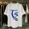 Designer-Modekleidung T-Shirt T-Shirts Kleines trendiges Trapstar Speedboat Spray Print Hochgewichtige reine Baumwolle Doppelgarn lockeres lässiges Kurzarm-T-Shirt für Männer