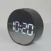 Klokken accessoires Andere digitale alarmklok LED Circulaire oppervlaktespiegel elektronische tabel groot scherm snooze desktop voor huizendecoratie