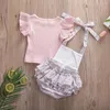 Ensembles de vêtements 0 à 2 ans Born Girls Ruffles Vêtements Princess Party Tops Halter Shorts 2pcs Costumes d'été