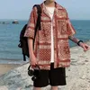 Men s Casual Shirts Kemeja Bandana Pria Wanita kaus jalanan kemeja Paisley Hip Hop lengan pendek baju pantai pakaian pria Harajuku 2023 musim panas 230509