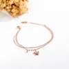 Länkarmband Rose Gold Color Woman's Multiple Chain för söta handledstillbehör Starfish Pendant Embellish Romantic Jewelry Gifts