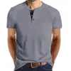 Polos pour hommes Marque de mode Polo Homme Été Col rond Couleur unie Bouton Respirant Vêtements décontractés Surdimensionné 240