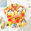 Sets pakken Summer Boys Clothing Sets Cartoon mode huis print shirt shirt shirt kleren voor kinderen meisjes strand vakantie stijl baby sport pakken 230508