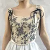 Женские танки Camis Floral Print Vintage Corset Women Charne Up Buister Top Top Bundage Top Top Sexy Bender Binder Camisole Mujer 230509