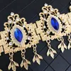 Set di orecchini per collana Set di gioielli per capelli in cristallo stile marocchino di lusso da donna in metallo con cerchio da sposa, fiore vintage, design del marchio