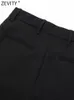 Pantalones cortos para mujer ZEVITY Moda para mujer Diseño plisado Pantalones cortos casuales Pantalones cortos de oficina para dama Bolsillo lateral Pantalones cortos de negocios Chic Pantalone Cortos P3845 230509