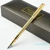 Stylo plume en or 10K de haute qualité, 0.5mm, entièrement en métal, stylo à encre à Clip doré, papeterie Caneta, fournitures scolaires et de bureau