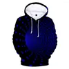 Felpe con cappuccio da uomo Mens 3D Tunnel Lighting Stampa Felpa con cappuccio Camicetta con cappuccio creativa Manica lunga da uomo Sudadera Hombre Jumper