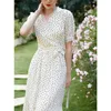 Sukienki swobodne biała jedwabna sukienka damska noszenie średniej długości 2023