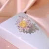 Wedding Rings PUNKI Vintage Cute Yellow Color Crystal Irregular Snowflake Zircon For Woman Cocktail Fashion Jewelry PKR18