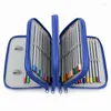 20pcs/lots 72 Holders 4 Layers Handy School Pencils Case Large Capacity Colored Pencil Bag For Student Gift Art Supplies