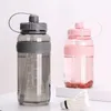 Nueva botella de agua deportiva de 2 litros, botella de agua de plástico de gran capacidad con pajita, botella de bebida para bicicleta para escalar al aire libre, hervidor