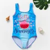 2-11Y Integrated Rainbow Printed Girls' Children's Swimwear P230602