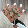 Anéis de banda CANPEL 2023 Novo Luxo AAA Cubic Zirconia Rings para mulheres Moda Moda Verde Crystal Ring Party noivado Jóias femininas Z0509