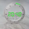 Wall Clocks 3D LED Digital Luminous Mute Temperature Date Electronic Large Round Clock Modern Design Nordic Home Decor