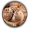 Horloges murales horloge de crème glacée au chocolat sucré décor à la maison salle de cuisine silencieuse décoration de magasin de Desserts