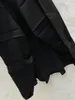 Юбки ремень отделка черная половина юбки с высокой талией плиссированной подол