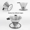 Coffee Filters Stainless Steel Cone Coffee Dripper Slow Drip Coffee Filter Paperless and Reusable Ultra Thin Micromesh Filter P230509