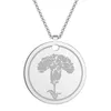 Hanger kettingen Qiamni Dainty Carnation Flower ketting roestvrijstalen sieraden dames Valentijnsdag cadeau januari geboorteklepen