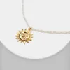 Pendant Necklaces J29 Sun Moon Necklace Natural Pearl For Women Fashion Sunflower