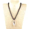 Choker Moodpc Multi / Black Lave Stone Long Knutt Glass pilspetshänge Halsband