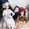 Dolls 1 3 BJD Ball Jointed 60 CM For Girls Gift Full Set Body With Fashion Clothes Shoes Wig Vinly Head Baby Toys 230508