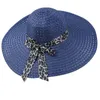 Stingy Brim Chapeaux Femmes Chapeau D'été Large Chapeau De Paille Plage Floppy Fold Sun pour Filles 230508