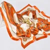 Sarongs 100 foulard carré en soie naturelle femmes fleur imprimé petit vrai bandana cheveux luxe foulard tête pure 230508