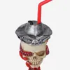 물 담뱃대 음료 컵 워터 파이프 두개골 모양의 수지 DAB 장비 석유 장비 허브 버버 실리콘 튜브 미니 파이프 봉