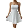 Casual Dresses White Short Backlessdress Original Strappy Tight Sexy Suspender Backless Solid Color Dress Summer Women Mini